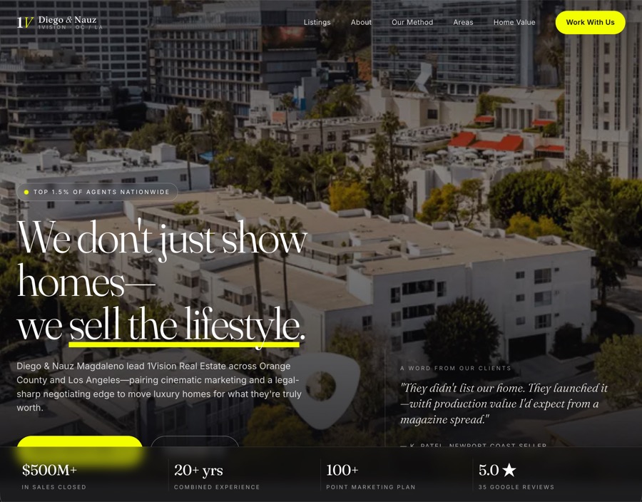 Luxury Real Estate website by Lightning Labs.