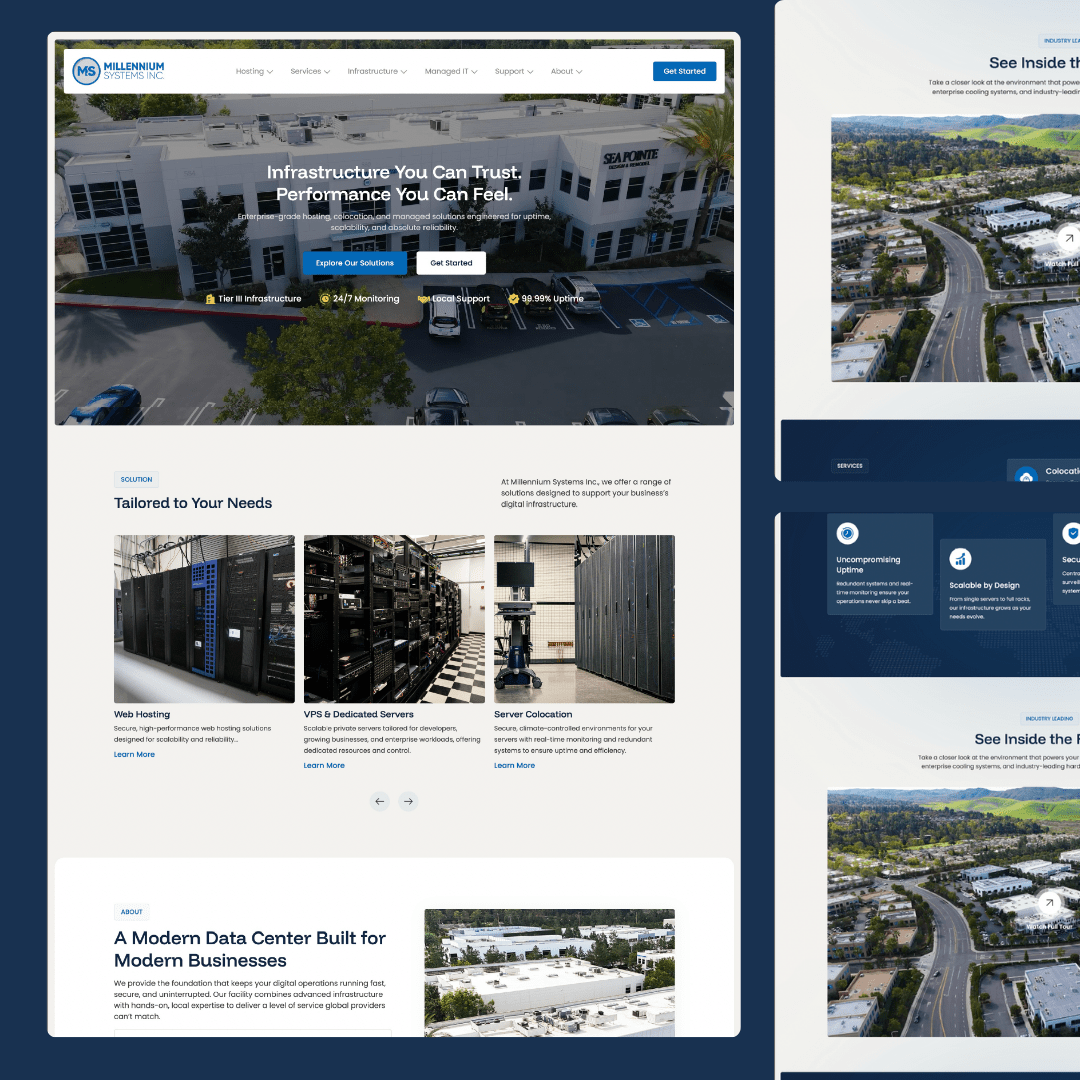 Millennium Systems website by Lightning Labs.