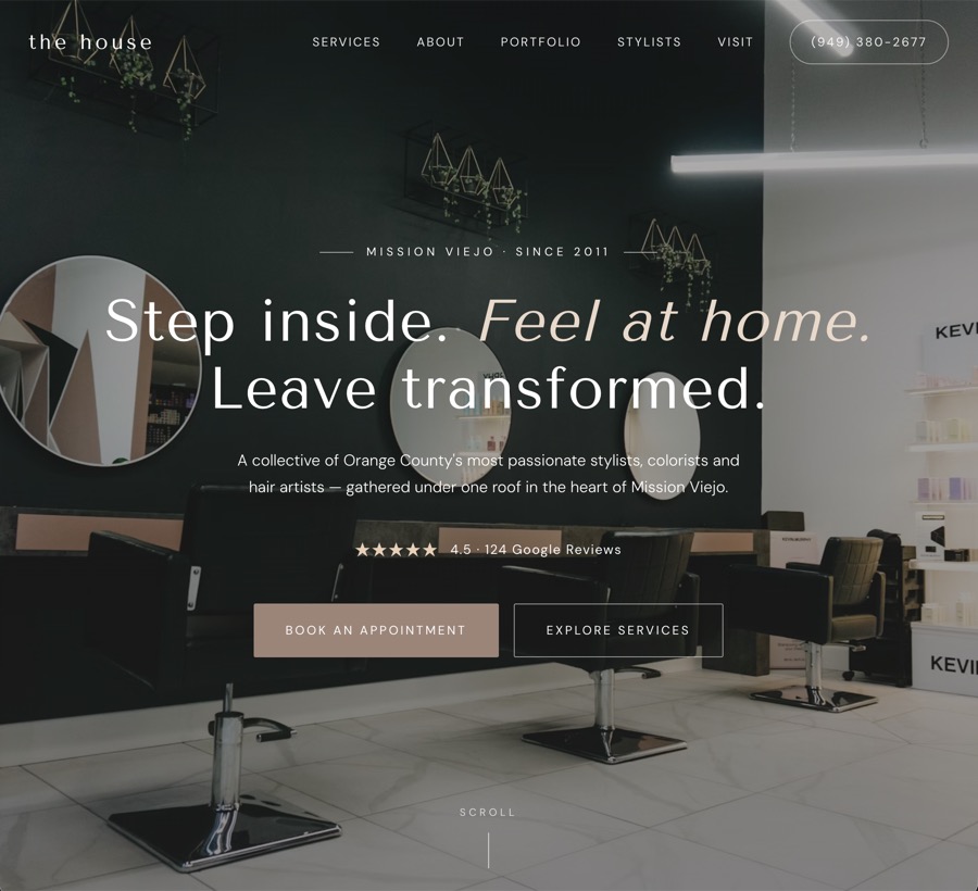 Salon Collective website by Lightning Labs.